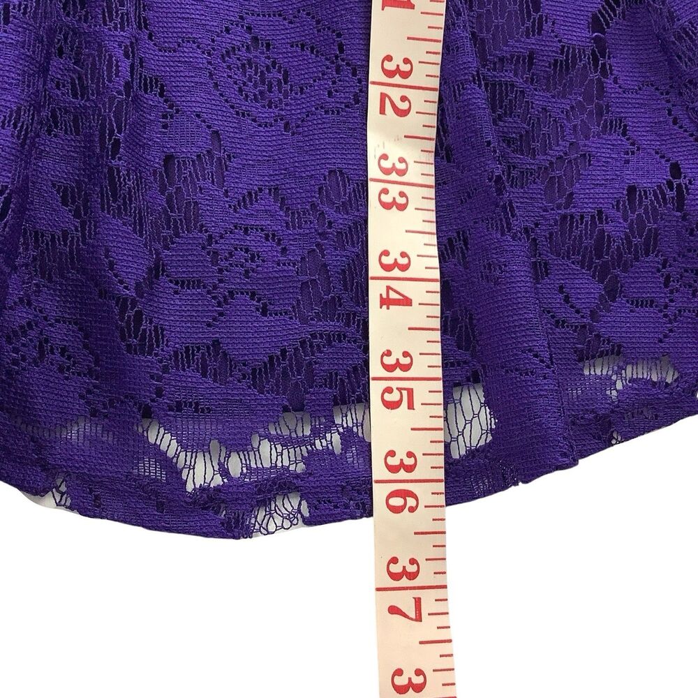 Purple Lace Sleeveless Dress Women Size 6 Fit & Flare Keyhole Coquette Fairy - Picture 8 of 14